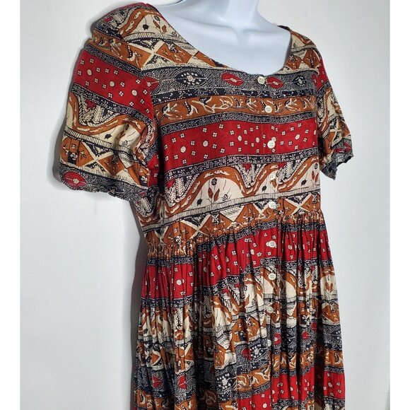 No Boundaries Womens Vintage Y2K Geometric Button Front Dress Size S Prairie - Picture 2 of 8